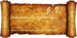 Jakobovics Valéria névjegykártya